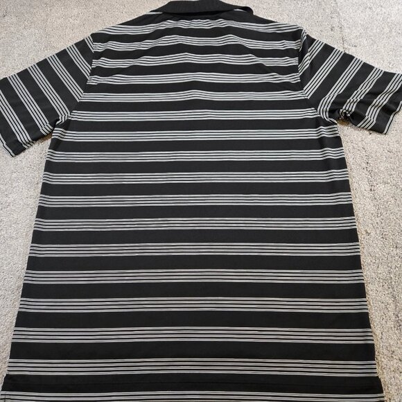Nike Golf Tour Performance Mens Large Black Wht Stripe Short Sleeve Polo Dri-Fit - Picture 4 of 9